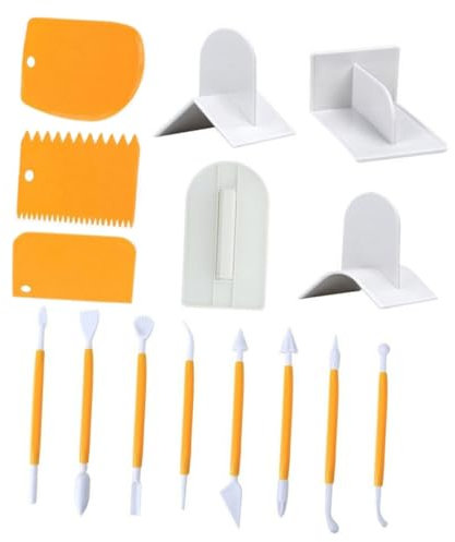 Cabilock 15stücke Kuchenschaber Fondantglätter Fondantschaber Kuchenschnitzstift Kuchenbackwerkzeug-Set Aus Hochwertigem Kunststoff Für Backen Und Dekorieren Leicht Zu Reinigen