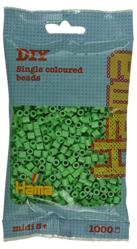 HAMA Bolsa de perlas | Aprox. 1000 cuentas midi fusibles para manualidades y mosaicos | Perlas de fusión para niños creativos 5+ | Juego de arte y decoración | Bright Green