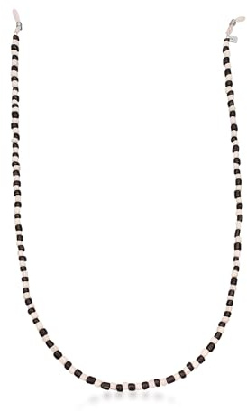 Kuzzoi Brillenband Brillenkette für den Mann aus 925 Sterling Silber handgefertigt mit Glas Beads und robusten Gummiband Schlaufen Länge ca. 70 cm
