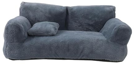 JISADER Divano per Cani, Poltrona reclinabile per Animali Domestici, Multiuso, Caldo e Confortevole, Fondo Antiscivolo, Divano per con Fodera, Grigio Scuro