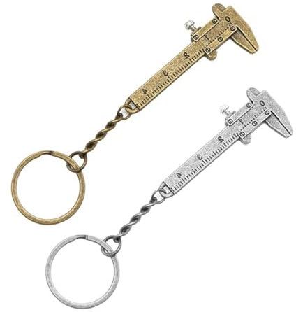 DLPRK 2 piezas Mini calibrador Vernier, llavero de calibre Mini Vernier de aluminio de precisión, llavero de aluminio, pie de rey, caliper, paquimetro
