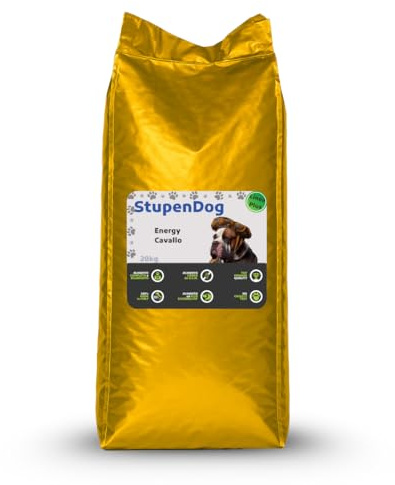 STUPENDOG Crocchette per Cani Energy Power 20kg, Croccantini Cane, Alimento per Cani Adulti Attivi - Cibo per Cane, Cavallo