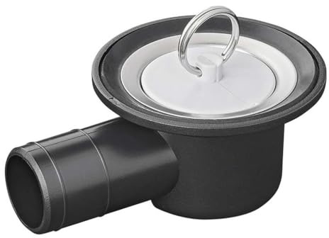 Multibros Siphon abgewinkelt Ø39 mm – Spülenabfluss für Wohnmobil, Wohnwagen & Boot | Passend für Abwasser-Rohrsystem | Mit Edelstahl-Spülbeckenfilter, Stopfen & Dichtungen | 100% wasserdicht | Ablauf Ø35 mm - Polyethylen & Edelstahl - inkl. Filter, Stopfen & Dichtungen - Stecksystem ohne Kleben
