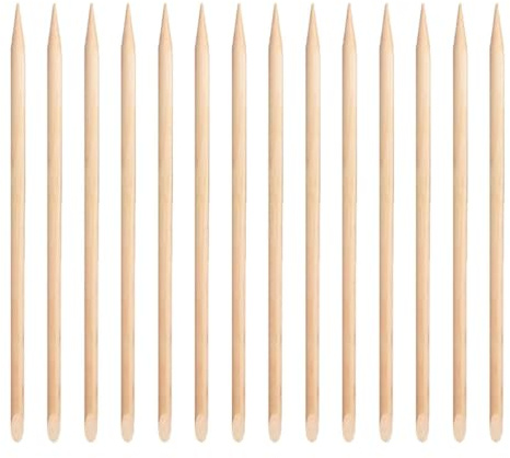 CALLARON Palitos de Madera Desechables para Cutículas de Uñas 100piezas Punta Plana y Puntiaguda, Herramienta Portátil para Manicura en Beauty Shop y Cuidado Personal