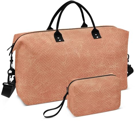 Reisetasche, Turnbeutel, echtes natürliches orangefarbenes Leder, für Damen und Herren, Wochenend-Tragetaschen, multi