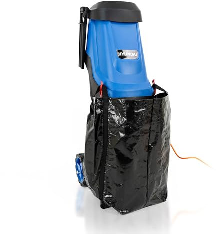 Hyundai Electric Garden Shredder 2800W 230V, 45L Collection Bag, Long 10m Power Cable, Lightweight, Portable with Large 7” (180mm) wheels, 3 Year Warranty