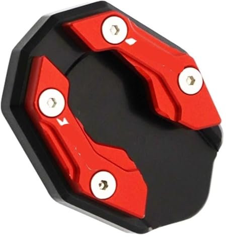 Motorrad Vergrößerungspad Für Y&amaha NVX155 AEROX155 NVX 155 AEROX 155 Motorradzubehör CNC-Aluminium-Seitenständer Vergrößern Platte Kickstand Extension Stützplatte(Red b)