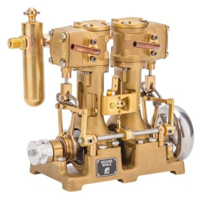 PizazzToy Dampfmaschine Bausatz Erwachsene, RW-L2 Mini-Inline-Doppelzylinder-Hubkolben-Dampfmaschine Modell für 70-130cm Dampfer (Ohne Kessel)