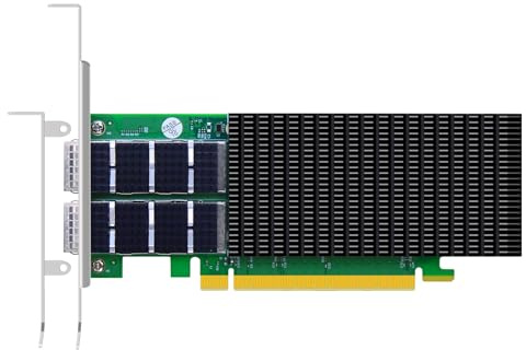 GLOTRENDS ST7438 de 2 Puertos y 200Gb QSFP56 Tarjeta de Red Ethernet con Controlador Mellanox ConnectX-6, Interfaz PCIe 4.0 X16, RDMA (RoCE), no Infiniband
