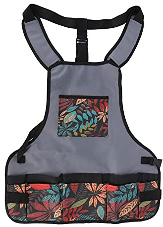 Gsycle Delantal de trabajo de jardín, color de cocina de color oxford de color a juego Bolsa de herramientas de jardinería ajustable con bolsillos para el jardín en el hogar al aire libre