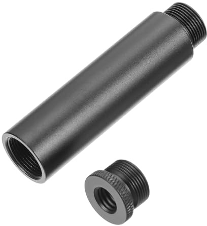 Abaodam Verlängerungsrohr Mikrofonauszug für Mikrofonstativ aus Aluminium Kreative Design in Schwarz mit Schraube Einfach zu Bedienen für Studiomikrofonhalterungen