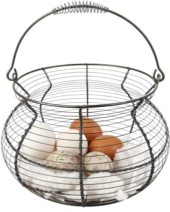 Petit Panier À Œufs – Support De Rangement Tissé Vintage | Poignée Comptoir Porte-oeufs Pique-nique Ferme Cuisine Récolte Pâques Noël Fruits Légumes