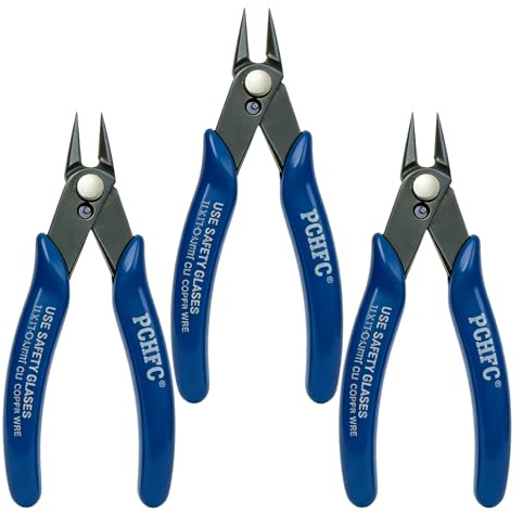 3Pcs Wire Cutters, Precision Flush Cutters, Side Cutter, Micro Wire Cutter, 3D Print Pliers, Spring-Loaded Electrical Cable Snips for DIY, Jewelry Making, 3D Print Models, Artificial Flowers