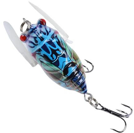 Süßwasser-Angelköder,Angelköder für Barsche,Bass Bait Angelköder - Zikaden-Angelköder, Angelausrüstung für Barschköder, Süßwasserköder, realistische Schwimmköder, Angelzubehör