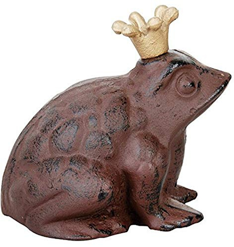 Esschert Design Froschkönig, klein, Deko-Figur, Deko-Skulptur, Froschfigur, Froschdekoration, Maße 13,5 x 11,9 x 12,9 cm