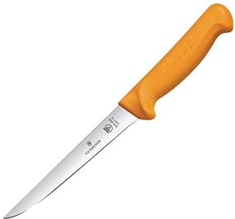Victorinox Swibo Ausbeinmesser Normaler Schliff, 16 cm Klingenlänge Küchenmesser, Edelstahl, Schwarz