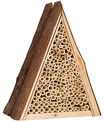 Gardigo Bienenhotel aus Holz I Unterschlupf für Wildbienen I Bienenhaus für den Garten zum Aufhängen