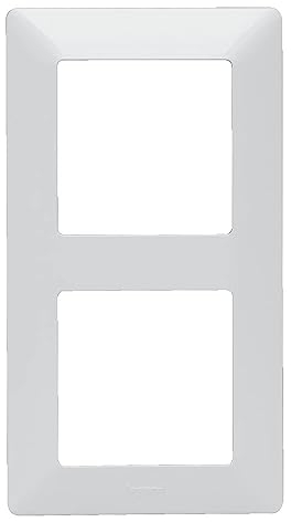 LEGRAND, Valena Life 754003 Cadre de recouvrement 2 prises en thermoplastique sans halogène pour montage horizontal et vertical, à clipser sur les inserts Valena, couleur : blanc ultra