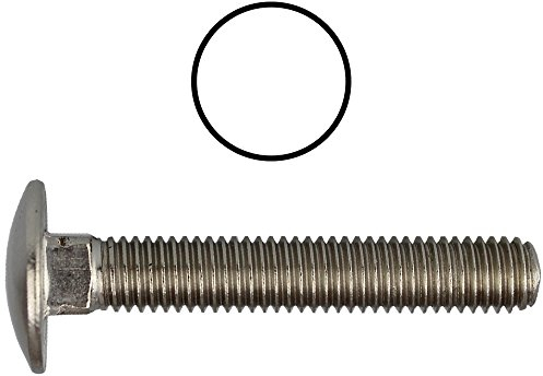 Schlossschrauben M10 X 80 DIN 603 Edelstahl A2 (20 Stück) - V2A Flachrundschrauben mit Vierkantansatz u. Vollgewinde