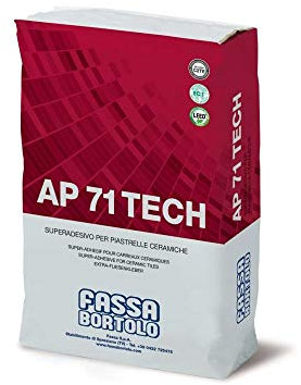 Colla piastrelle FASSA AP71 TECH per ceramica, gres, gres porcellanato colore bianco kg.25