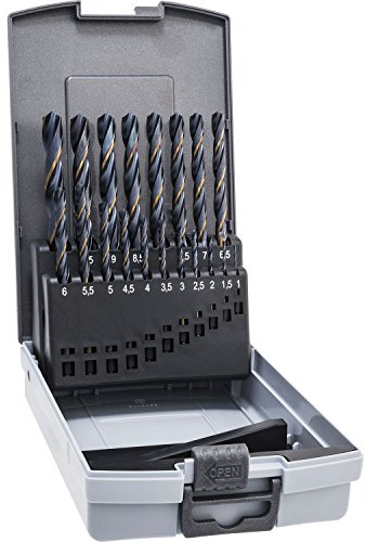 ALPEN Spiralbohrer Set Sprint Master (ø 1-10 mm, Bohrer kurz, DIN 338 RN, mit Kunststoff-Box, Bohrer für Stahl legiert + unlegiert) 812311100