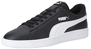 PUMA Unisex Puma Smash v2 L Low-Top, Puma Black-Puma White, 37.5 EU