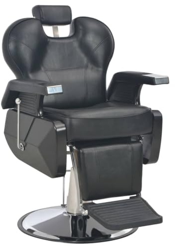 vidaXL Silla Peluquería Giratoria Cuero PE Sillón Barbería Cortar Pelo Barba