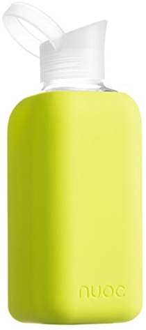 Bottiglia d'acqua vetro | 800 ml | Borraccia in vetro riutilizzabile borosilicato | Custodie silicone | Senza BPA