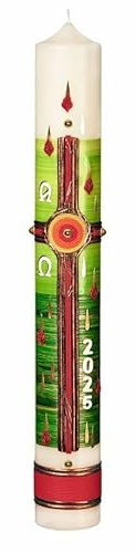 Osterkerzen 60 x 8 cm mit 10% Bienenwachs mit aktueller Jahreszahl