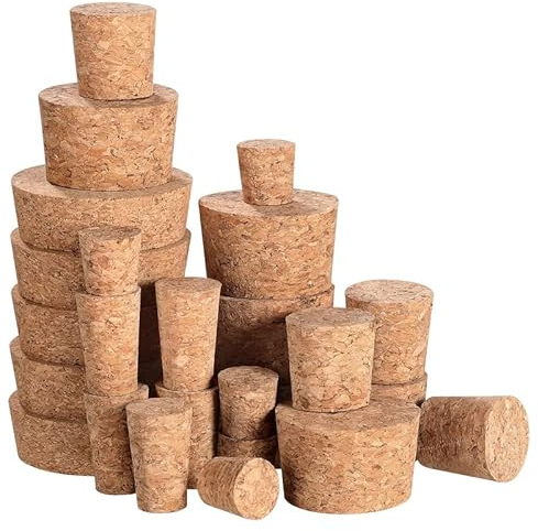 Beste Angebote MIKONI Fasskorken KORKEN 14 Größen zur Auswahl aus NATURKORK Flaschenkorken NATURKORKEN STOPFEN Spitzkorken Verschluss (43/50 mm)