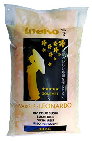 Riz pour Sushi INEKO - Variété Gourmet Leonard (grain moyen) - Sac de 1KG, 2KG ou 10KG (10KG)