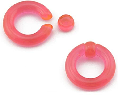 Homeilteds 1Pair Acryl Große Riesen-Ring-Ohr-Tunnel-Stecker-Expander-Male-Nasen-Ring-Piercing Plugs (Main Stone Color : 5mm(4g), Metal Color : Pink)
