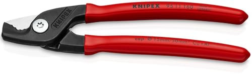 KNIPEX StepCut Kabelschere auf SB-Karte, 95 11 160 SB | Mit Kunststoff überzogen 160 mm