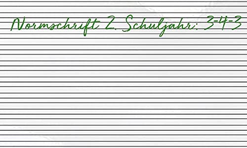 Alte Schultafeln erneuern | Tafelfolie Whiteboardfolie mit Lineatur - Linien | selbstklebend beschreibbar abwischbar zuschneidbar | Whiteboard-Sheet | (160x120 cm, Normschrift 2. Schuljahr:3-4-3)