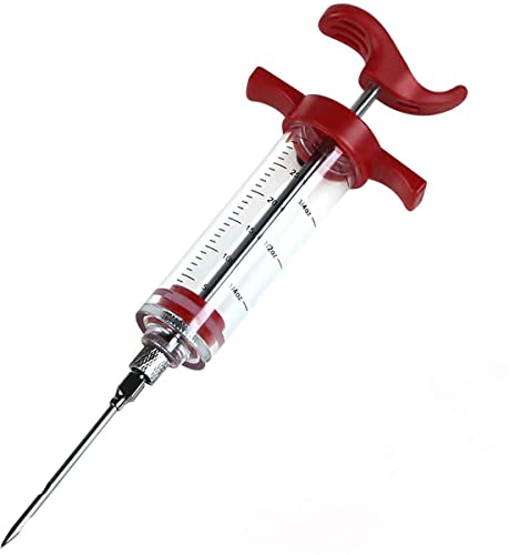 XiXiRan Jeringa de Cocina para Marinar, Jeringa de Carne, Agujas Inyectores de Carne, Inyector Marinada 30 Ml, Ideal para Marinar Carnes Cerdo, Pollo, Pavo o Rellenar Postres
