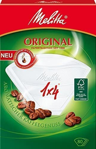 Generisch 400x Melitta Original 1x4 (Grösse) Filtertüten Kaffeefilter Weiss / 3 Aromazonen-Filter (Melitta 1x4 Weiss, 400 Filter)