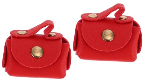 TOYANDONA 2stücke Miniatur Handtasche Für Mädchen Rote Pu-Tasche Spielzeug Für Puppenhaus Zubehör Für Junge Mädchen Für Kreative Rollenspiele Und Sammlerstücke Sicher Und