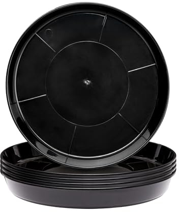 Garronda Blumentopf Untersetzer GD-0026 (5 Stück Schwarz, ⌀ 40 cm H 5,2 cm)