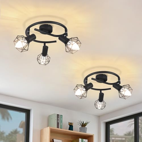 Glitzerlife Deckenstrahler 3 Flammig Rund Deckenspots 2ER Deckenleuchte