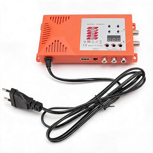 Modulatore RF HDMI, Interfaccia Multimediale HD Modulatore AV-RF PAL NTSC Modulatore RF Coassiale HD 1080P con Porta Antenna Canale 100‑240 V (Spina UE CA 110 V‑240 V)
