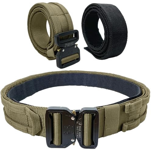 Bear Armz Tactical Kampfgürtel V2 | Molle Riggers Belt | Duty Belt | Innengürtel | Militär-, Range und Trainingsanwendungen, OD, grün, Small [28’’ - 33’’ Waist]