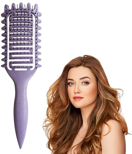 Purple Curl Defining Brush - Soft Bristles for Curly Hair, Define & Shape Curls