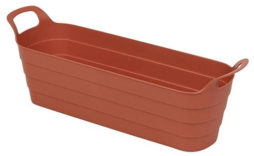 URBNLIVING Kräutertöpfe mit Griffen, Kunststoff, flexibel, Terrakotta, für den Garten, Blumenkasten, Blumenkasten, 100 % recycelt, Bauernhaus, Terrasse, Trog, für drinnen und draußen