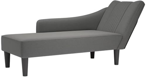 vidaXL Chaiselongue mit Rechter Armlehne Dunkelgrau Stoff, Recamiere, Loungesessel, Lounge Sofa, Lounge, Loungesofa, Wohnzimmersofa, Akzentsessel