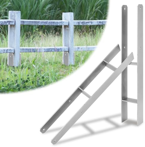 Vigevee H-Pfostenanker 2 Stück H-anker Pfostenträger Bodenanker für Pfosten H-Pfostenschuh für Zaun und Gewächshaus Pfosten Vierkantholzpfosten(141x600mm)