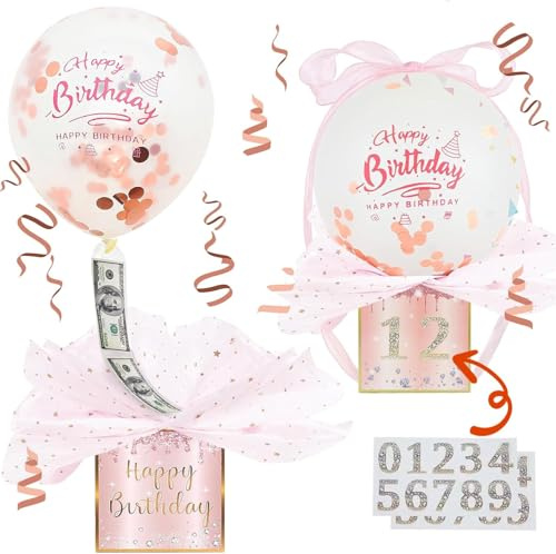 Geldgeschenke Geburtstag überraschungsbox, Überraschungsbox mit Luftballon, Geldgeschenk Box, Kleine Ostergeschenke, Luftballon Pull Up Geburtstag Geldgeschenk, Kleine Geschenke Ostern