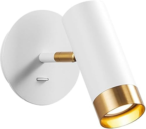 NTALJC Spotlight Singolo Regolabile - Illuminazione a soffitto dimmerabile IP20 Luci da Parete a LED Decorative Luci da Letto per la Camera da Letto, (Bianco) (Bianco)
