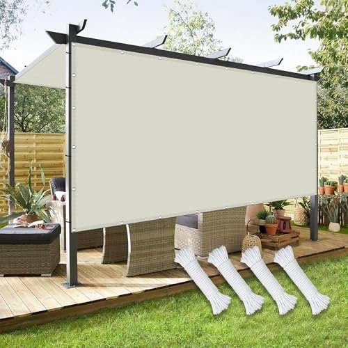 Tenda a Vela Ombreggiante Quadrata 1.8 x 6 m Protezione UV 98% 95% Rete Ombreggiante Tenda a Vela Giardino con Occhielli a per Patio Balcone Prato, bianco