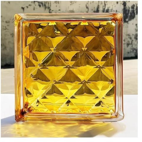 Square Color Transparent Glass Blocks, Sound Insulation Thermal Insulation Crystal Brick Decorative Partition Wall for Room Divider Partition, Bar, Hotel(Style 16,20PCS)
