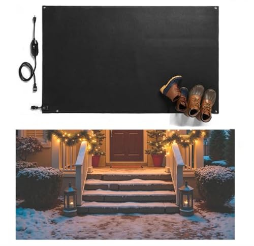 HBDSMLPL Estera para Pasarela Derretir Nieve Diseño Antideslizante, con Cable de Alimentación Estera para Derretir Nieve Aplicable a Escaleras Puertas Escaleras.（54x120cm）